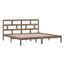 Honey brown solid pine wood bed frame 200x200 cm by vidaXL, Beds and slatted bases - Ref: Foro24-3101241, Price: 167,33 €, Di...