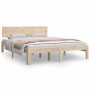 Solid pine wood bed frame 140x190 cm by vidaXL, Beds and slatted bases - Ref: Foro24-810475, Price: 117,18 €, Discount: %