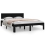 Estructura de cama de madera maciza de pino negro 140x190 cm de vidaXL, Camas y somieres - Ref: Foro24-810479, Precio: 105,99...