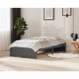 Gray solid wood bed frame 100x200 cm by vidaXL, Beds and slatted bases - Ref: Foro24-814941, Price: 78,99 €, Discount: %