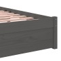 Gray solid wood bed frame 100x200 cm by vidaXL, Beds and slatted bases - Ref: Foro24-814941, Price: 78,99 €, Discount: %