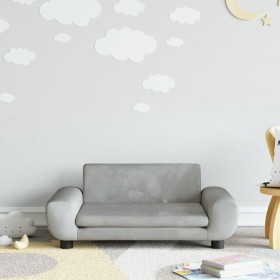 Children's sofa in light gray velvet 70x45x33 cm by vidaXL, Baby and Toddler Furniture - Ref: Foro24-3196387, Price: 64,99 €,...