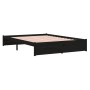 Black solid wood bed frame 160x200 cm by vidaXL, Beds and slatted bases - Ref: Foro24-814963, Price: 156,36 €, Discount: %