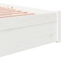 White solid wood bed frame King Size 150x200 cm by vidaXL, Beds and slatted bases - Ref: Foro24-814955, Price: 139,82 €, Disc...