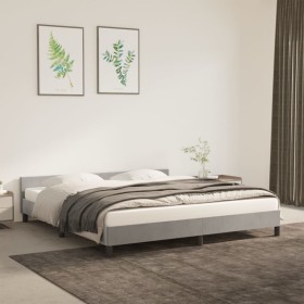 Light gray velvet bed frame with headboard 180x200cm by vidaXL, Beds and slatted bases - Ref: Foro24-347585, Price: 127,99 €,...