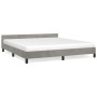 Estructura de cama con cabecero terciopelo gris claro 180x200cm de vidaXL, Camas y somieres - Ref: Foro24-347585, Precio: 131...