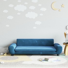 Blue velvet children's sofa 100x54x33 cm by vidaXL, Baby and Toddler Furniture - Ref: Foro24-3196379, Price: 90,83 €, Discoun...