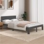 Estructura de cama madera maciza de pino gris 120x200 cm de vidaXL, Camas y somieres - Ref: Foro24-810492, Precio: 170,99 €, ...