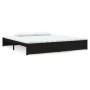 Black solid wood bed frame 200x200 cm by vidaXL, Beds and slatted bases - Ref: Foro24-814973, Price: 187,44 €, Discount: %