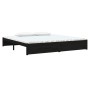 Black solid wood bed frame 200x200 cm by vidaXL, Beds and slatted bases - Ref: Foro24-814973, Price: 187,44 €, Discount: %