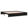 Black solid wood bed frame 200x200 cm by vidaXL, Beds and slatted bases - Ref: Foro24-814973, Price: 187,44 €, Discount: %