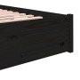 Black solid wood bed frame 200x200 cm by vidaXL, Beds and slatted bases - Ref: Foro24-814973, Price: 187,44 €, Discount: %