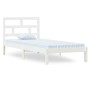 Solid white pine wood bed frame 100x200 cm by vidaXL, Beds and slatted bases - Ref: Foro24-3101209, Price: 134,72 €, Discount: %