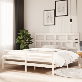 Solid white pine wood bed frame 200x200 cm by vidaXL, Beds and slatted bases - Ref: Foro24-3101304, Price: 165,99 €, Discount: %