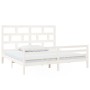 Solid white pine wood bed frame 200x200 cm by vidaXL, Beds and slatted bases - Ref: Foro24-3101304, Price: 164,92 €, Discount: %