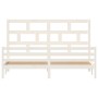 Solid white pine wood bed frame 200x200 cm by vidaXL, Beds and slatted bases - Ref: Foro24-3101304, Price: 164,92 €, Discount: %