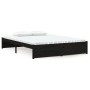 Estructura de cama doble madera maciza negra 135x190 cm de vidaXL, Camas y somieres - Ref: Foro24-814928, Precio: 116,62 €, D...