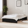 Black solid wood bed frame 120x190 cm by vidaXL, Beds and slatted bases - Ref: Foro24-814923, Price: 121,65 €, Discount: %