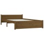 Estructura de cama madera maciza marrón miel 140x200 cm de vidaXL, Camas y somieres - Ref: Foro24-815047, Precio: 173,04 €, D...