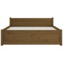 Estructura de cama madera maciza marrón miel 140x200 cm de vidaXL, Camas y somieres - Ref: Foro24-815047, Precio: 173,04 €, D...