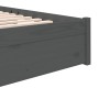 Gray solid wood bed frame 160x200 cm by vidaXL, Beds and slatted bases - Ref: Foro24-814961, Price: 189,23 €, Discount: %