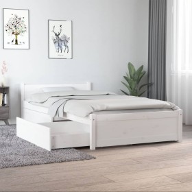 Single bed frame with white drawers 90x190 cm by vidaXL, Beds and slatted bases - Ref: Foro24-3103479, Price: 185,43 €, Disco...