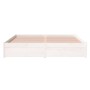 Estructura de cama de madera maciza blanco 160x200 cm de vidaXL, Camas y somieres - Ref: Foro24-814960, Precio: 132,50 €, Des...