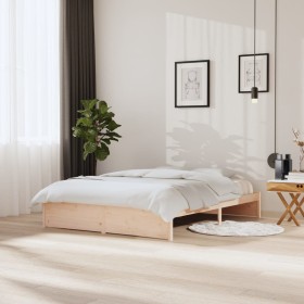 Solid wood bed frame 150x200 cm by vidaXL, Beds and slatted bases - Ref: Foro24-814954, Price: 140,30 €, Discount: %