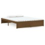 Estructura de cama doble madera maciza marrón miel 135x190 cm de vidaXL, Camas y somieres - Ref: Foro24-814927, Precio: 114,2...