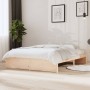 Estructura de cama de madera maciza 140x190 cm de vidaXL, Camas y somieres - Ref: Foro24-814929, Precio: 124,33 €, Descuento: %