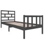 Estructura de cama madera maciza de pino gris 75x190 cm de vidaXL, Camas y somieres - Ref: Foro24-3101310, Precio: 108,42 €, ...