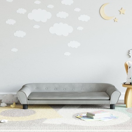 Sofá para niños de terciopelo gris claro 100x50x26 cm de vidaXL, Mobiliario para bebés y niños pequeños - Ref: Foro24-3196394...