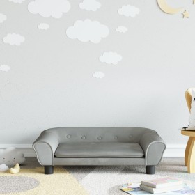 Children's sofa in light gray velvet 70x45x26 cm by vidaXL, Baby and Toddler Furniture - Ref: Foro24-3196401, Price: 65,23 €,...