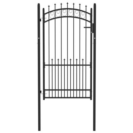 Puerta de valla con picos acero negro 100x175 cm de vidaXL, Puertas de jardín - Ref: Foro24-146391, Precio: 226,99 €, Descuen...