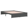 Gray solid wood bed frame 120x200 cm by vidaXL, Beds and slatted bases - Ref: Foro24-814946, Price: 167,37 €, Discount: %