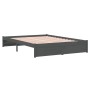 Estructura de cama de madera maciza gris 140x190 cm de vidaXL, Camas y somieres - Ref: Foro24-814931, Precio: 104,00 €, Descu...