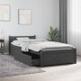 Gray bed frame with drawers 75x190 cm by vidaXL, Beds and slatted bases - Ref: Foro24-3103475, Price: 258,63 €, Discount: %