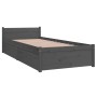 Estructura de cama con cajones gris 75x190 cm de vidaXL, Camas y somieres - Ref: Foro24-3103475, Precio: 258,99 €, Descuento: %