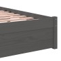 Gray solid wood single bed frame 75x190 cm by vidaXL, Beds and slatted bases - Ref: Foro24-814911, Price: 81,99 €, Discount: %