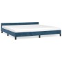 Dark blue velvet bed frame with headboard 200x200 cm by vidaXL, Beds and slatted bases - Ref: Foro24-347595, Price: 131,04 €,...