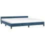 Dark blue velvet bed frame with headboard 200x200 cm by vidaXL, Beds and slatted bases - Ref: Foro24-347595, Price: 131,04 €,...