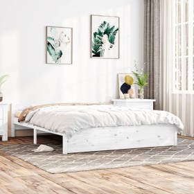 Estructura de cama madera maciza blanco Super King 180x200 cm de vidaXL, Camas y somieres - Ref: Foro24-815060, Precio: 155,5...