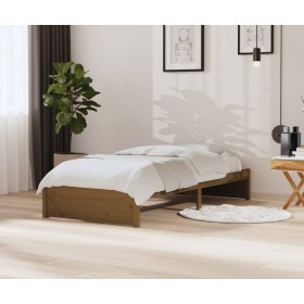 Estructura de cama madera maciza marrón miel 90x200 cm de vidaXL, Camas y somieres - Ref: Foro24-814937, Precio: 83,99 €, Des...