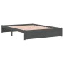 Estructura de cama madera maciza gris King Size 150x200 cm de vidaXL, Camas y somieres - Ref: Foro24-814956, Precio: 109,15 €...