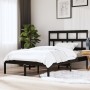 Estructura de cama de madera maciza negro 150x200 cm de vidaXL, Camas y somieres - Ref: Foro24-3101227, Precio: 173,45 €, Des...