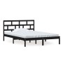 Black solid wood bed frame 150x200 cm by vidaXL, Beds and slatted bases - Ref: Foro24-3101227, Price: 173,45 €, Discount: %