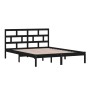 Black solid wood bed frame 150x200 cm by vidaXL, Beds and slatted bases - Ref: Foro24-3101227, Price: 173,45 €, Discount: %