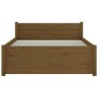 Estructura de cama madera maciza marrón miel 90x200 cm de vidaXL, Camas y somieres - Ref: Foro24-815032, Precio: 114,10 €, De...