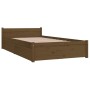 Estructura de cama con cajones marrón miel 100x200 cm de vidaXL, Camas y somieres - Ref: Foro24-3103491, Precio: 219,99 €, De...