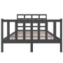 Solid gray pine wood bed frame 120x190 cm by vidaXL, Beds and slatted bases - Ref: Foro24-3101320, Price: 170,28 €, Discount: %